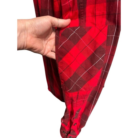 Cookies Flannel Shirt Mens Small Plaid Colorblock Button Up Shacket Winter Cozy - Picture 3 of 10